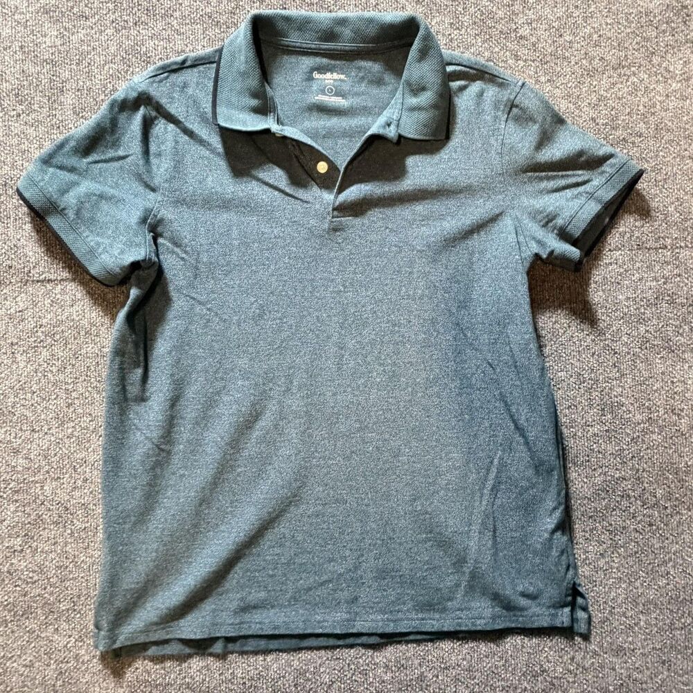 Goodfellow & Co Polo Shirt Mens Large Green Jersey Short Sleeve Casual